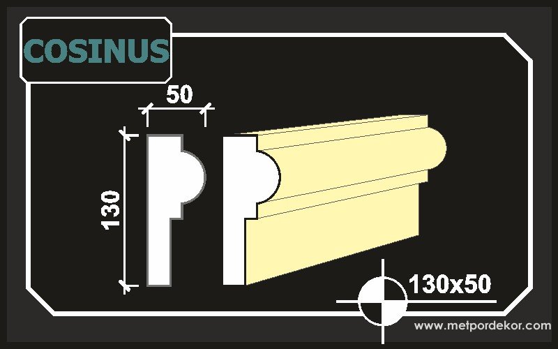 cosinüs söve 13cm x 5cm